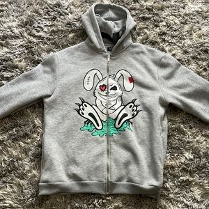 Boohoo Man oversized bunny zip hoodie